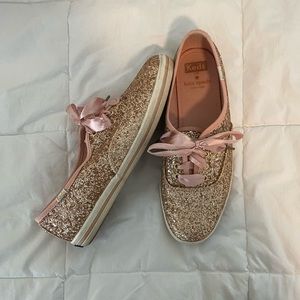 Rose gold glitter Kate Spade Keds